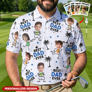 Best Dad Ever-Personalized Polo Shirt-Gift For Dad, Husband, Grandpa