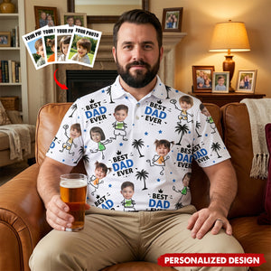 Best Dad Ever-Personalized Polo Shirt-Gift For Dad, Husband, Grandpa
