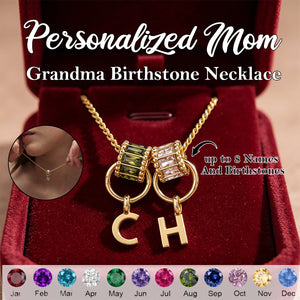 Personalized Initial Birthstone Necklace-Mothers Day Gift