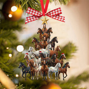 Horse Tree Christmas Ornament Gift For Horse Lover