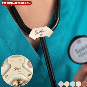 Personalized Leather Stethoscope Name Tag Gift for Doctor