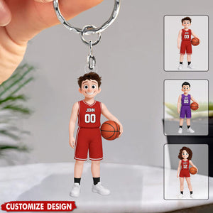 Personalized Basketball Keychain - Gift For Basketball Player