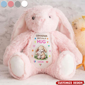 Grandma Sending You A Hug - Personalized Stuffed Bunny