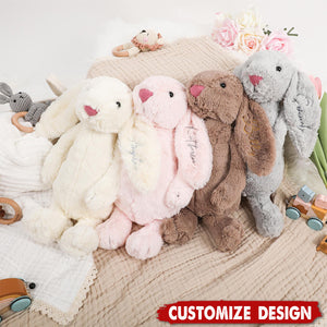 Personalized Embroidered Bunny Rabbit - Gift For Your Loved One