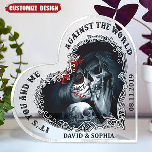 It's You And Me - Personalized Heart Shaped Acrylic Plaque/LED Light