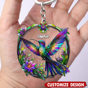 Beatiful Hummingbird - Personalized Bird Acrylic Keychain