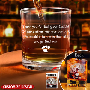 Thank You For Being My Daddy-Personalized Whiskey Glass-Father's Day Gift