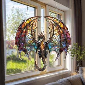 Majestic Dragon Window Hanging Suncatcher Ornament - Nique Gift for Dragon Lovers