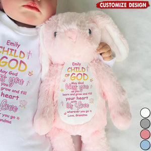 May God Bless You - Personalized Stuffed Bunny