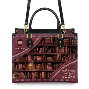 Just A Girl Who Loves Books Personalized Leather Handbag