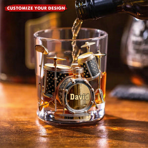 Awsome Drumer - Personalized Drummer Whiskey Glass