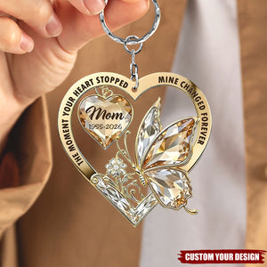 The Moment My Heart Changed Forever - Personalized Custom Keychain