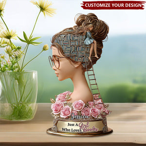 Just A Girl Who Loves Book - Personalized Book Custom Shaped Acrylic Plaque