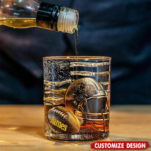 Whiskey And Football - Personalized Football Whiskey Decanter Set
