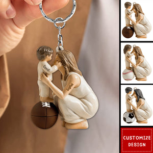 Personalized Any Sport Mom Acrylic Keychain