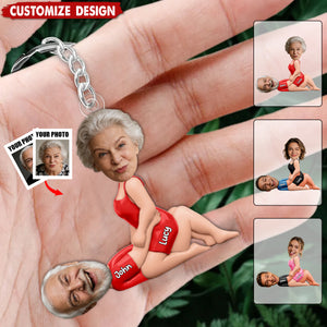 Personalized Naughty Photo AcrylicKeychain - Gifts For Couple