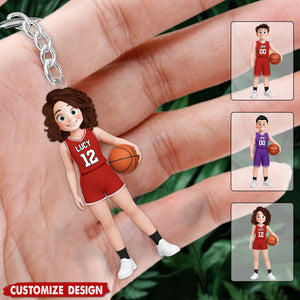 Personalized Basketball Keychain - Gift For Basketball Player
