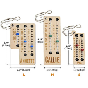 Personalized Multicolor Beaded Wooden Sewing Row Counter with Engraved Name Knitting Tool to Assist Counting Gift for Knitting Lovers