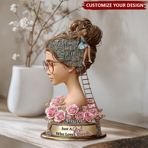 Just A Girl Who Loves Book - Personalized Book Custom Shaped Acrylic Plaque