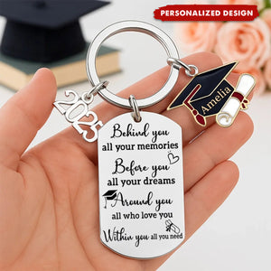 Personalized Engraved Graduation Keychain-Graduation Gift For Family Members