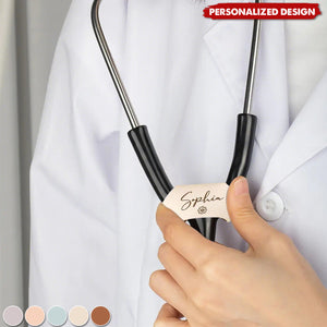 Personalized Leather Stethoscope Name Tag Gift for Doctor