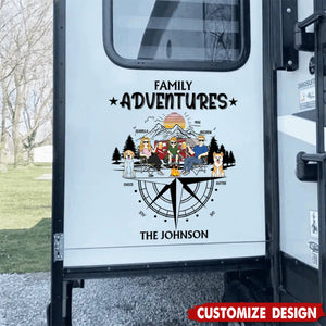Family Adventures - Personalized Decor Decal - Gift For Camping Lovers