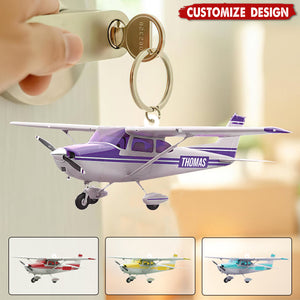 Personalized Airplane Keychain - Gift for Travelers, Aviators & Helicopter Lovers