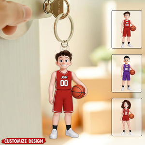 Personalized Basketball Keychain - Gift For Basketball Player