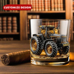 Strong Farmer - Personalized Tractor Whiskey Glass