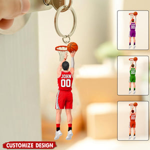 Personalized Back View Basketball Keychain - Gift For Basketball Lovers