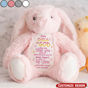 May God Bless You - Personalized Stuffed Bunny