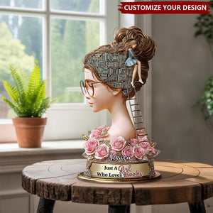 Just A Girl Who Loves Book - Personalized Book Custom Shaped Acrylic Plaque