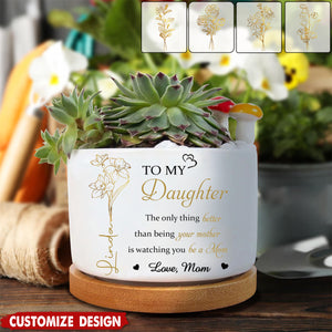 From My Heart To Yours - Personalized Home Decor Ceramic Plant Pot - Gift For Mother's Day