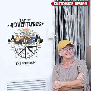 Family Adventures - Personalized Decor Decal - Gift For Camping Lovers