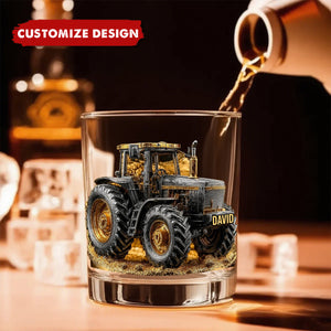 Strong Farmer - Personalized Tractor Whiskey Glass