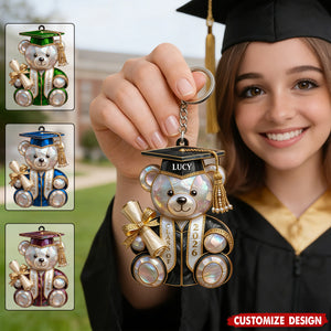 Personalized Class Of Graduation Bear Keychain - Gift For Students