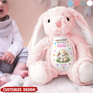 Grandma Sending You A Hug - Personalized Stuffed Bunny