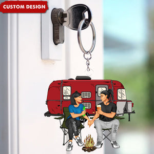 New Release-Camping Couple Making Memories One Campsite At A Time Personalized Keychain-Gift For Couple