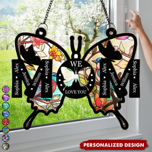 Mom Gifts We Love You-Personalized Window Hanging Suncatcher Ornament
