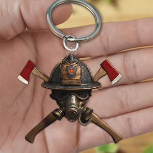 Firefighter's Honor Emblem Acrylic Keychain, Gift for Firefighter