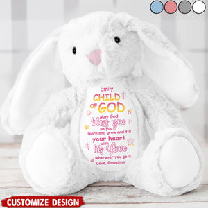 May God Bless You - Personalized Stuffed Bunny