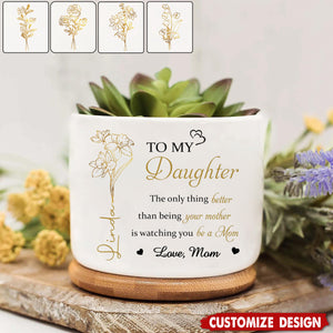 From My Heart To Yours - Personalized Home Decor Ceramic Plant Pot - Gift For Mother's Day