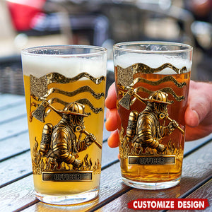 Proud Firefighter - Personalized Firefighter Beer Glass