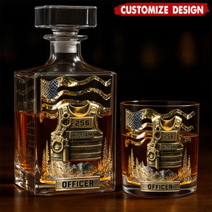 Serve And Protect - Personalized Police Officer Whiskey Glass