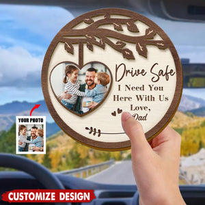 Photo Couple I Need You Here With Me - Personalized Custom Shaped Car Visor Clip