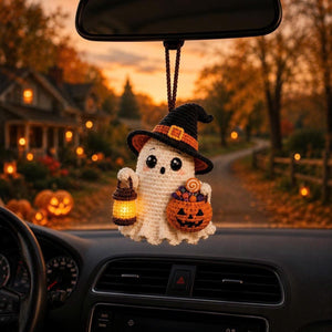 Crochet Ghost Cat,Crochet Ghost Cute Halloween Ornament
