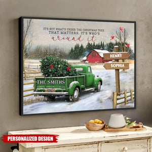 Personalized Family Farm Christmas Truck Poster-Gifts For Truck Lover