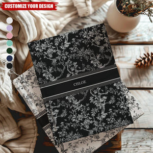 Blue Toile Personalized Journal, Custom Name Notebook