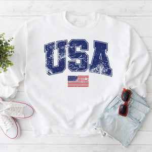 Retro USA Sweatshirt, 4th of July Sweatshirt, Patriotic Sweatshirt