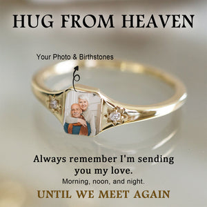 Personalized Memorial Rings With 2 Birthstones, Sympathy Gift For Friend Or Family